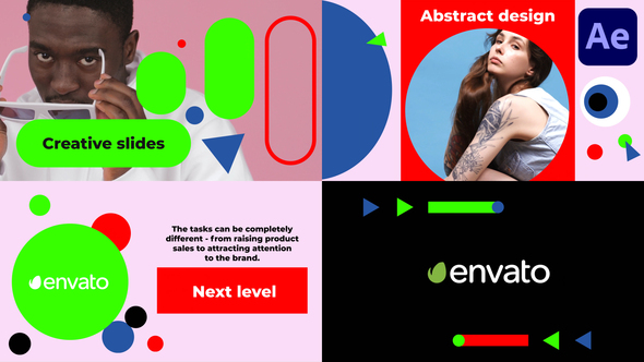 Simple Geometry Typography Slideshow for After Effects alt