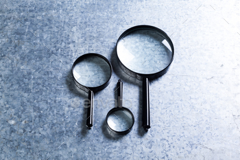Magnifying glass. Concept of search