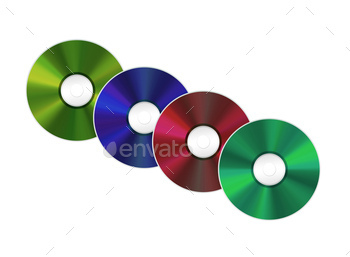 illustration of an isolated realistic compact discs