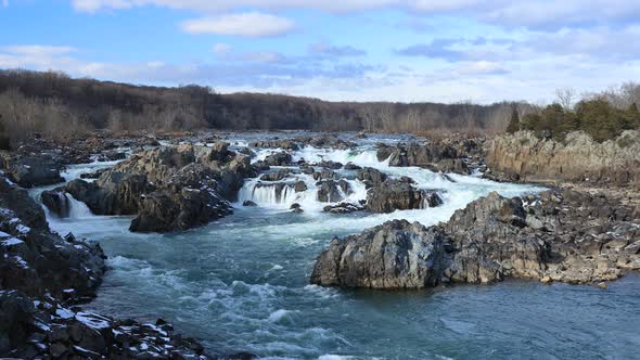 Great Falls and Potomac River - Rapids and Waterfalls - Virginia - Winter 