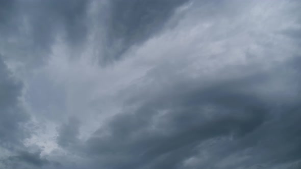 Storm Clouds Are Moving in Sky, Timelapse