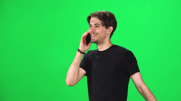 Brunette Guy Goes and Talks on the Phone, Chroma Key