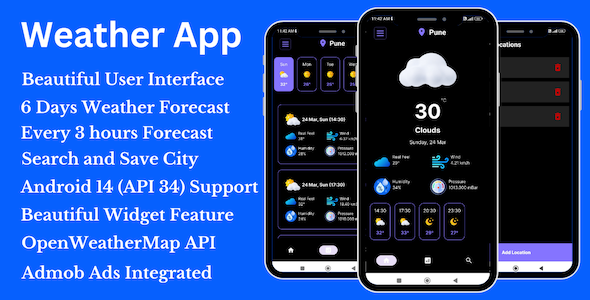 Weather App - Hourly and Daily Weather Forecast Android App