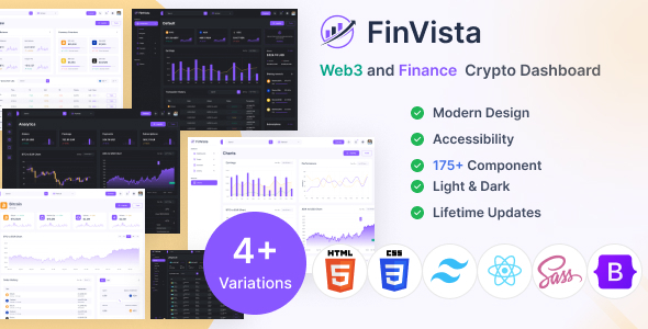 FinVista – Web3 and Finance Crypto Dashboard Template