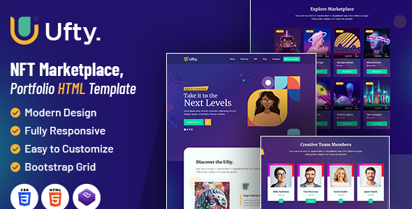 Ufty | NFT Marketplace & Portfolio HTML Template
