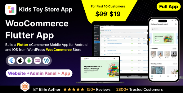 Kids Toys Shop App - E-commerce Store app in Flutter 3.x (Android, iOS) with WooCommerce Full App