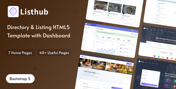 Listhub -Directory & Listing HTML Template with Dashboard