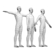 Natural Male in 3 Modeling Poses Base Mesh - 3DOcean Item for Sale