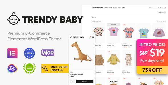 Trendy Baby – Children and Kids Store WordPress Theme