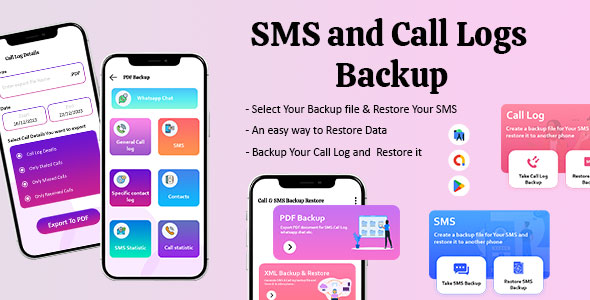 SMS And Call Logs Backup - General Call Log - PDF Contact list - Recover Deleted Message