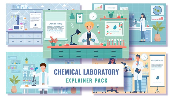 5 Concepts Flat Character Scientist in Chemical Laboratory