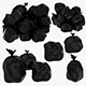 Tied Closed Black Plastic Trash Rubbish Garbage Bags - 3DOcean Item for Sale