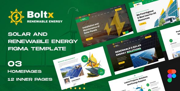 Boltx - Solar Energy and Renewable Energy Figma Template
