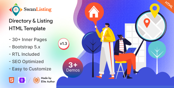 SwanListing - Directory & Listing Bootstrap 5 Template