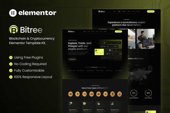 Bitree – Blockchain & Cryptocurrency Elementor Template Kit