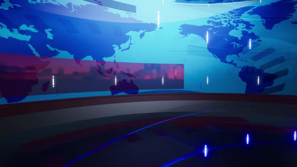 3D Virtual News Studio Background 4K