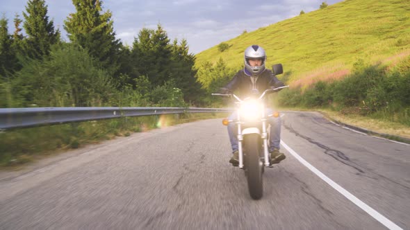 Man Out for a Relaxing Ride on His Motorcycle