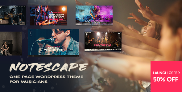 Notescape - One-Page Music WordPress Theme