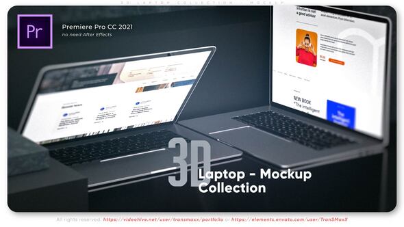 3d Laptop Collection - Mockup