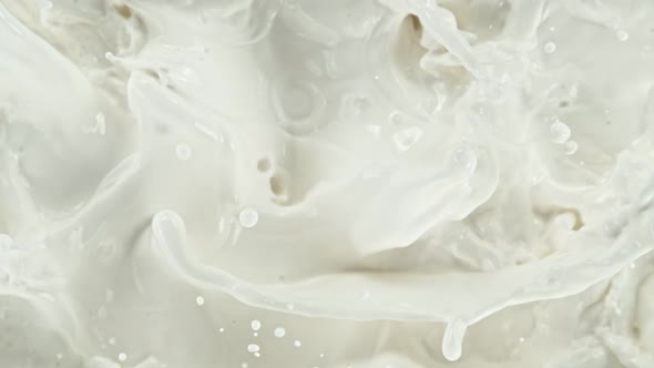 Super Slow Motion Shot of Splashing Fresh Milk at 1000 Fps