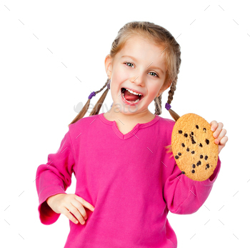 girl with chip cookies