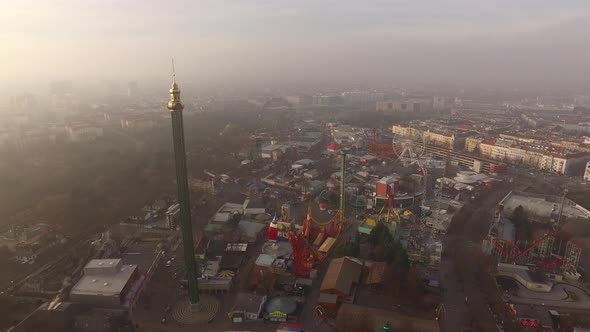 Aerial view of Prater Theme Park