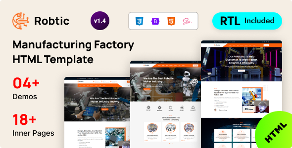 Robtic - Manufacturing Factory Bootstrap 5 Template