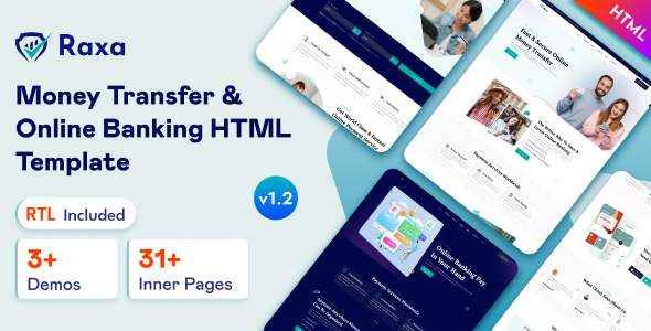 Raxa - Money Transfer & Online Banking Bootstrap 5 Template