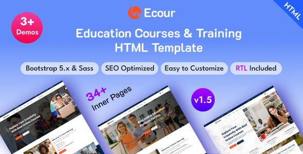 Ecour - Education Courses & Training Bootstrap 5 Template