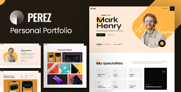 Perez - Tailwind CSS Personal Portfolio Template