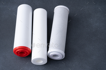 Water filters. Carbon and mechanical filter for home.