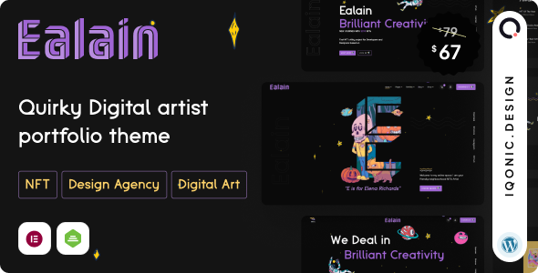 Ealain | Digital Artist Creative Portfolio WordPress Theme + Figma