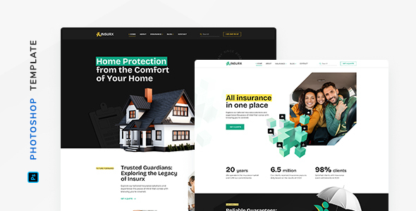 Insurx – Insurance Agency Template for Adobe Photoshop