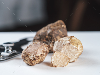 Black truffles gourmet mushrooms