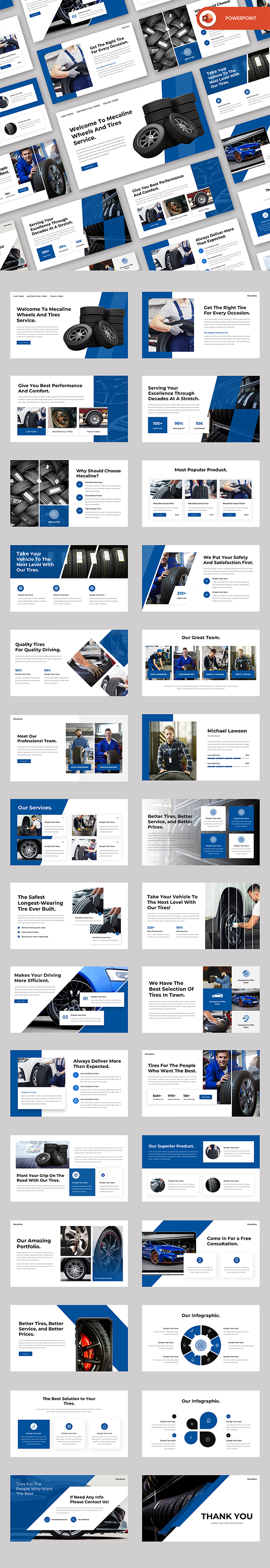 Mecaline - Wheels And Tires PowerPoint Template