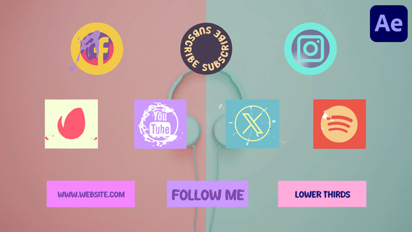 Social Media Lower Thirds for After Effects alt