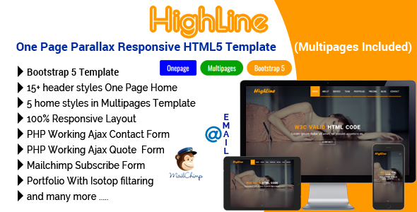 HighLine - Parallax Responsive HTML5 Template