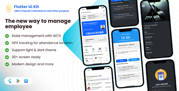 Flutter UI Kit for HRIS, Payroll, Attendance or other purpose