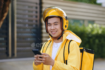 Delivery man Checking Orders
