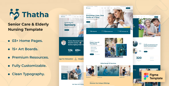 Thatha - Elderly Home, Senior Nursing Care Figma Template