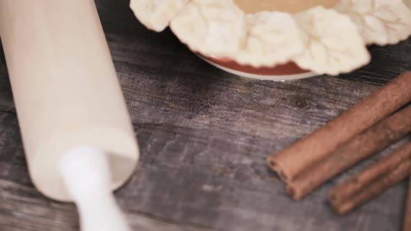 Step by step. Baking home made pumpkin pie for Thanksgiving dinner.