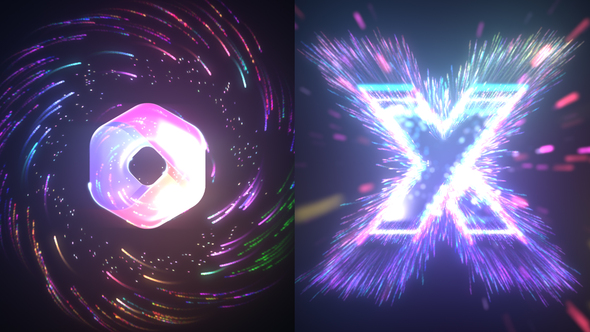 Colorful Particles Logo Reveal | 2 Versions