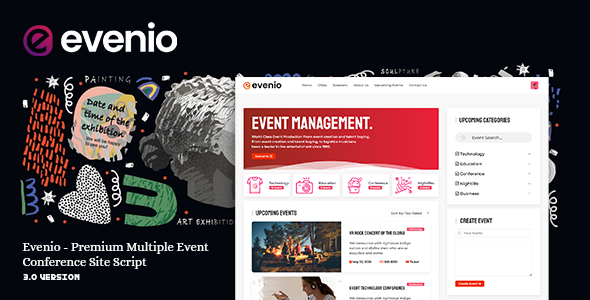 Evenio – Premium Multiple Event & Conference Site Script