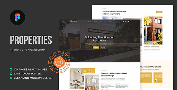 Properties - Interiors and Architecture Figma Template