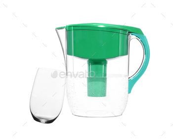 water filter with glass isolated