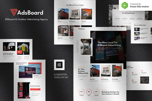 AdsBoard – Billboard & Outdoor Advertising Agency Elementor Template Kit