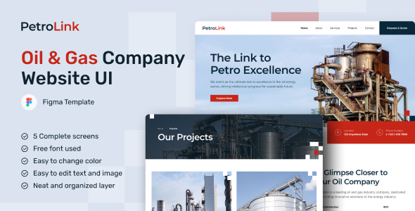 PetroLink - Oil & Gas Company Website Figma Template
