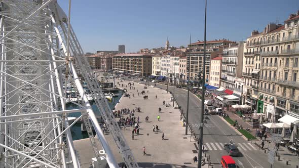 A promenade seen from a Ferris Wheel