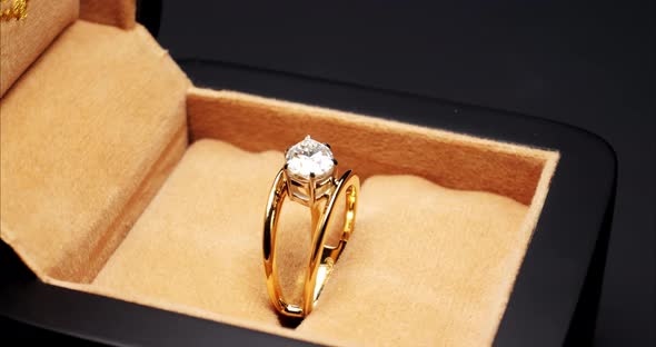 Engagement Diamond Ring in Jewelry Box
