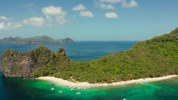 Tropical Island with Sandy Beach